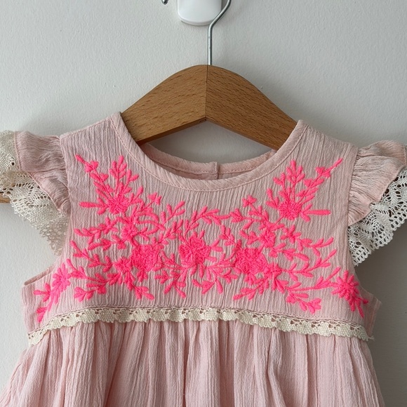 GAP Pink Flutter Sleeve Sundress Casual - Picture 3 of 4